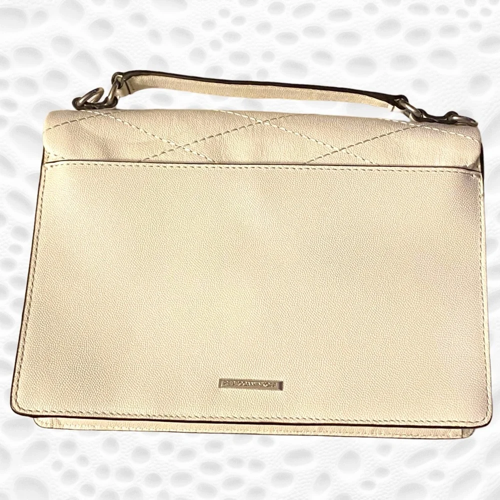 Rebecca Minkoff Je T’aime Cream Leather Convertible Medium Satchel Crossbody - Picture 4 of 12